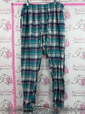 Street legal pants pj Cozy Plaid Women's Pajama Pants in Teal, Purple & White